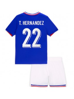 Frankrike Theo Hernandez #22 Replika Hemmakläder Barn EM 2024 Kortärmad (+ byxor)